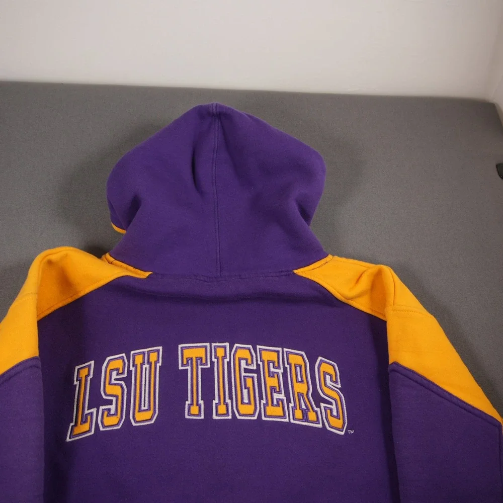 LSU Tigers Embroidered Raglan Colosseum Men Hoodie XL Retro Football Sport